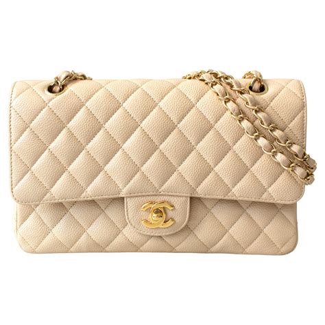 chanel flap bag beige clair|More.